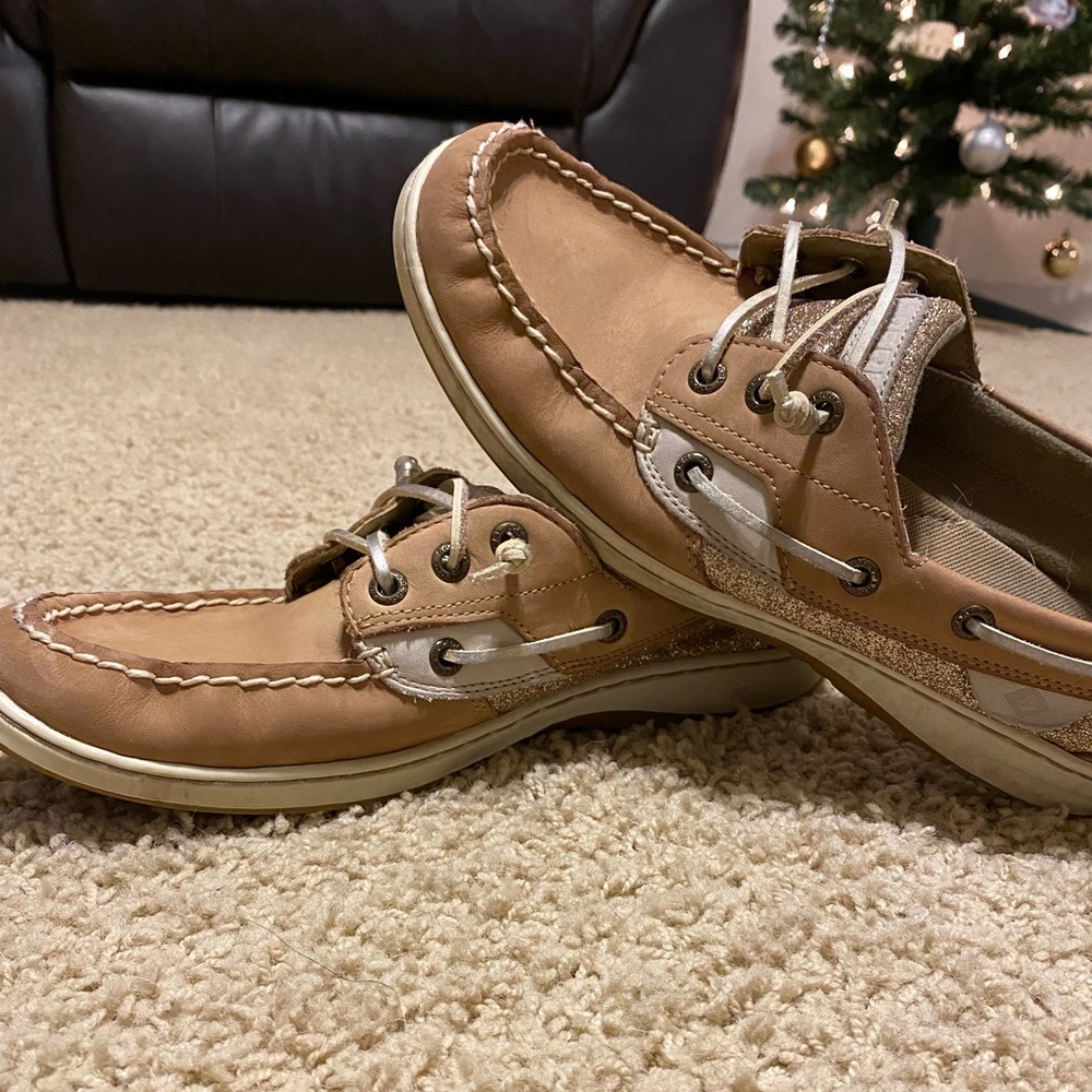 Womens Glitter Sperry Boat Shoes
